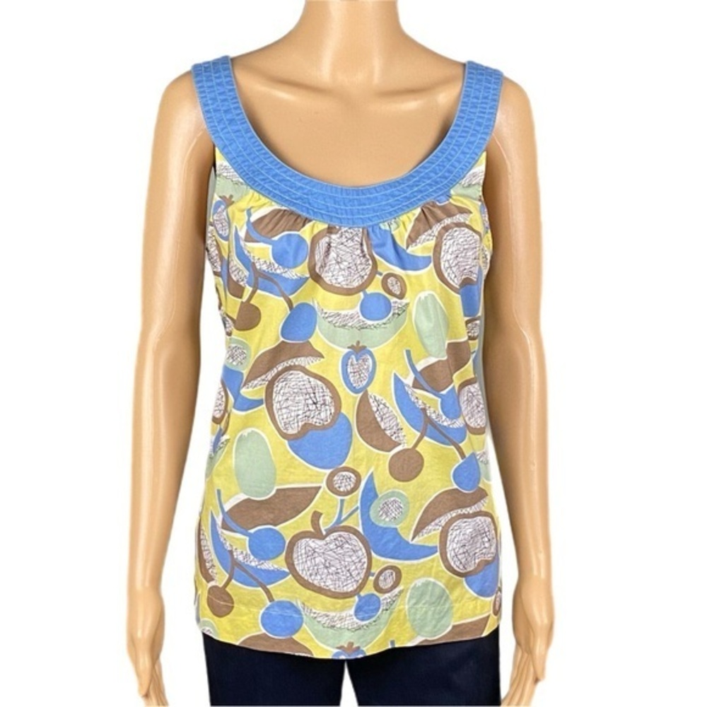 BODEN light blue and yellow tank top with side zipper. Size UK 14/US 10. EUC